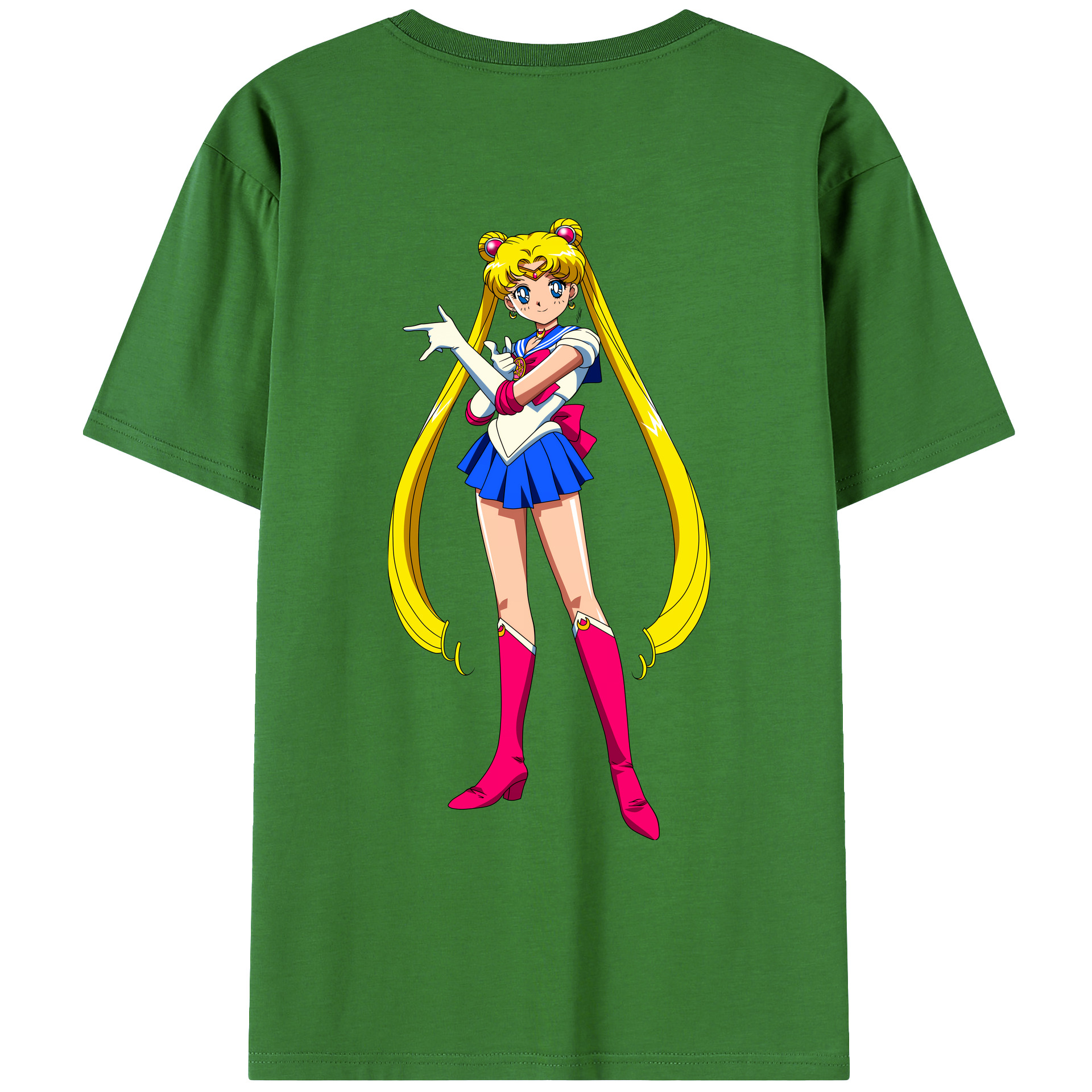 （画像用） 美少女戦士セーラームーン 月野 うさぎ つきの うさぎ Sailor Moon Tsukino Usagi レディース半袖Tシャツ(バックプリント)